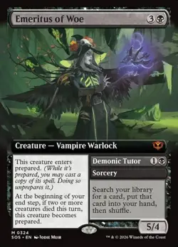 Emeritus of Woe // Demonic Tutor - Extended Art SOS NM MTG - Image 1