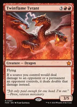 Twinflame Tyrant Light Play, English Magic the Gathering MTG Foundations - Image 1