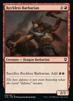Reckless Barbarian [Commander Legends: Battle for Baldur's Gate] Foil Near Mint - Image 1