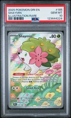 Pokemon TCG Destined Rivals Shaymin Full Art Card 185/182 PSA 10 - Image 1
