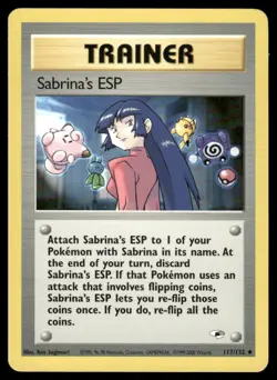 Pokemon Cards Sabrina's ESP 117/132 Gym Heroes Uncommon NM *2 - Image 1