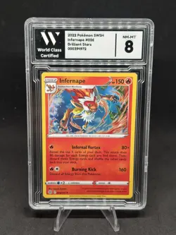 Infernape 026/172 Holo Rare Brilliant Stars Pokemon World Class Certified 8 NM-M - Image 1