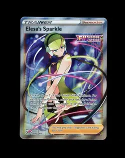 2021 Pokemon FUSION STRIKE TRAINER ELESA’S SPARKLE FULL ART HOLO 260/264! NM - Image 1
