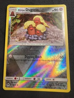 Alolan Dugtrio 123/214 Uncommon Lost Thunder Pokemon Reverse Holo 2018 - Image 1