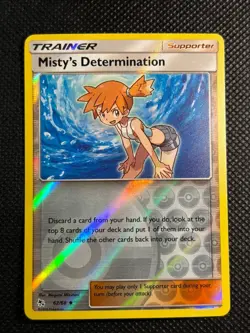 POKEMON MISTY'S DETERMINATION 62/68 REVERSE HOLO HIDDEN FATES NM NEAR MINT - Image 1