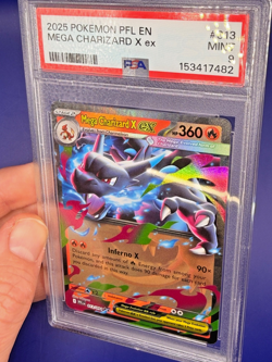 2025 POKEMON PFL EN-PHANTASMAL FLAMES #013 MEGA CHARIZARD X EX PSA 9 - Image 2