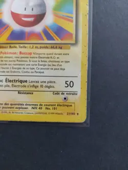 Carte Pokemon Electrode 21/102 Edition 2 Set de Base Wizards Francaise Rare - Image 3