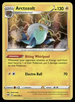 Pokemon Cards Arctozolt 066/189 Darkness Ablaze Holo Rare NM *2 - Image 1