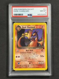 Pokemon Cards PSA 8 NM-MT Dark Charizard Team Rocket WotC 2000 Rare 21/82 - Image 1
