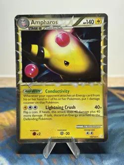 Ampharos 105/123 HeartGold SoulSilver Ultra Rare Holo Pokemon Card DMG - Image 1