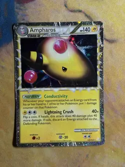 Ampharos 105/123 HeartGold SoulSilver Ultra Rare Holo Pokemon Card DMG - Image 2