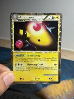 Ampharos 105/123 HeartGold SoulSilver Ultra Rare Holo Pokemon Card DMG - Image 3