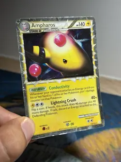 Ampharos 105/123 HeartGold SoulSilver Ultra Rare Holo Pokemon Card DMG - Image 4