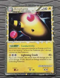Ampharos (Prime) HeartGold SoulSilver 105/123 Cosmos Holo Pokemon Card - Image 1