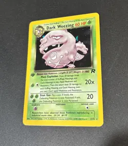 DARK WEEZING Pokemon Card - WOTC - 1st Edition Team Rocket 14/82 HOLO LP - Image 1