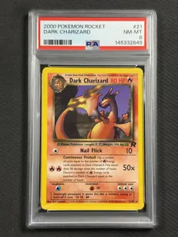 Pokemon Cards PSA 8 NM-MT Dark Charizard Team Rocket WotC 2000 Rare 21/82 - Image 1