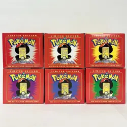 Pokemon 23k Burger King Gold Plated Trading Card Set Red Box Lot Of 6 - Sealed - Image 2