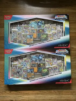 Pokemon TCG Prismatic Evolutions Lucario ex & Tyranitar ex Premium Collection x2 - Image 1