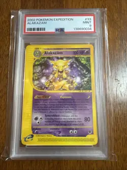 2002 POKEMON EXPEDITION #33 ALAKAZAM PSA 9 - Image 1
