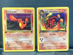 DARK CHARMELEON + CHARMANDER - 1ST ED TEAM ROCKET [NM/LP] VINTAGE WOTC POKEMON - Image 1