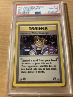 PSA 8 imposter oak 1st edition rocket 20000 pokemon - Image 1