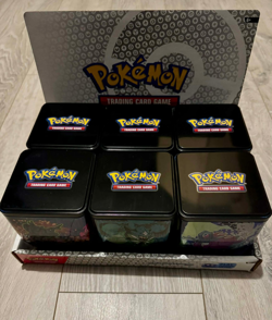 6x EMPTY Pokemon Stacking Tins + Display Case - Image 1