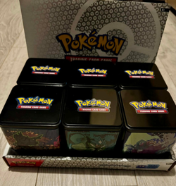 6x EMPTY Pokemon Stacking Tins + Display Case - Image 2