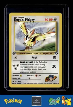 Pokemon Gym Challenge 080/132 Koga's Pidgey 1st Ed - Image 1