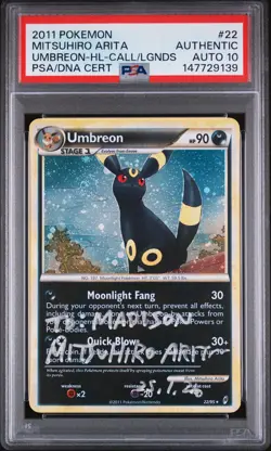 Pokemon Umbreon Call of Legends Holo Rare #22 Signed Arita Authentic Auto 10 - Image 1