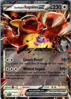 TEAM ROCKET'S KANGASKHAN EX 162/217 DOUBLE RARE ASCENDED HEROES POKEMON NM/M - Image 1