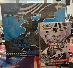 Black Bolt Pokemon TCG ETB & WHITE FLARE Booster Bundle New Factory Sealed - Image 1