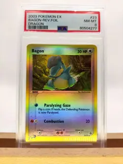 PSA 8 Bagon 23/97 Reverse Foil / Holo Ex Dragon 2003 Pokemon MINT Pop 11 - Image 1