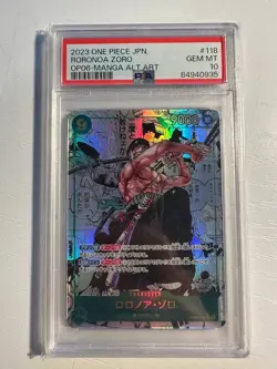 2023 One Piece Japanese Roronoa Zoro Manga Alternate Art #OP06-118 PSA 10 - Image 1
