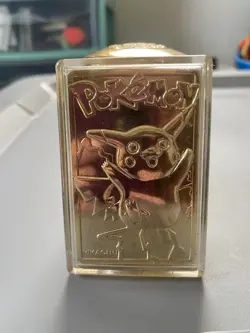Pokemon 23K Gold Plated PIKACHU Trading Card 1999 Burger King Limited Edition - Image 1