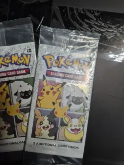 2x Pokemon TCG GENERAL MILLS 25th Anniv 3 Card Packs Promo + FREE Holo (JF59) - Image 1