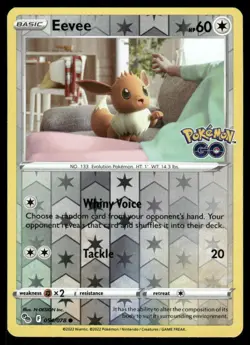 Pokemon Cards Eevee 054/078 Reverse Holo Pokemon GO Common NM - Image 1