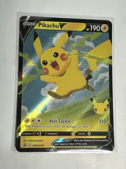 Pikachu V SWSH143 NM Sword Shield Black Star Promo Near Mint Pokemon TCG 2021 - Image 1