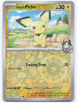 Pokemon TCG Ethan's Pichu 071/182 Reverse Holo Destined Rivals NM - Image 1