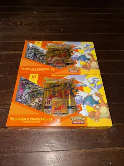 Pokemon TCG Reshiram & Charizard GX Premium Collection Box Sealed X2 - Image 1