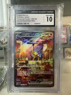 POKEMON CGC 10 SV Temporal Forces Raging Bolt ex 208/162 SIR *2001 - Image 2