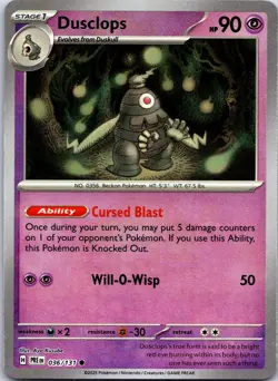 Dusclops (Poke Ball Pattern) 036/131 Holo Prismatic Evolutions Pokemon Holo NM - Image 1