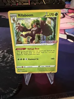 Pokemon - Sword & Shield - STAFF PRE-RELEASE PROMO - Rillaboom - SWSH006 - LP - Image 1