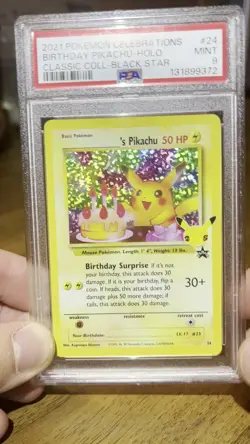 2021 POKEMON CELEBRATIONS CLASSIC COLLECTION #24 BIRTHDAY PIKACHU-HOLO PSA 9 - Image 2