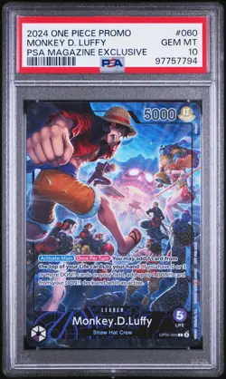 Luffy OP05 PSA Magazine Exclusive PSA 10 English One Piece TCG OP05-060 - Image 1