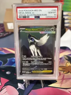 2025 Pokemon Mega Evolution #180/132 Mega Absol Ex Spec Illustration Rare PSA 10 - Image 1