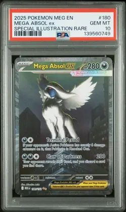 2025 Pokemon Mega Evolution Absol ex Special Illustration Rare #180/132 PSA 10 - Image 1