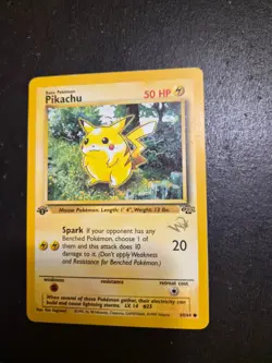 1999 Pokemon W Stamp 1st Edition Pikachu 60/64 Jungle Set WOTC - Image 1