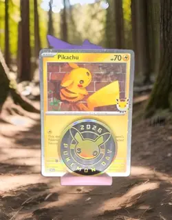 Pikachu 051 /162 Stamped 2026 Pokemon Day 30 Promo TCG With Coin - Image 1