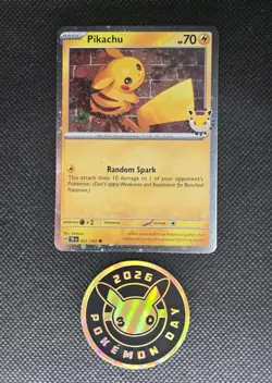 Pikachu 051 /162 Stamped 2026 Pokemon Day 30 Promo TCG With Coin - Image 3