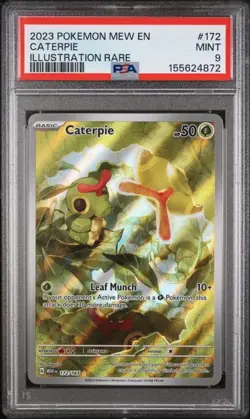PSA 9 Caterpie 151 English Illustration Rare Holo 2023 Pokemon 172/165 - Image 1